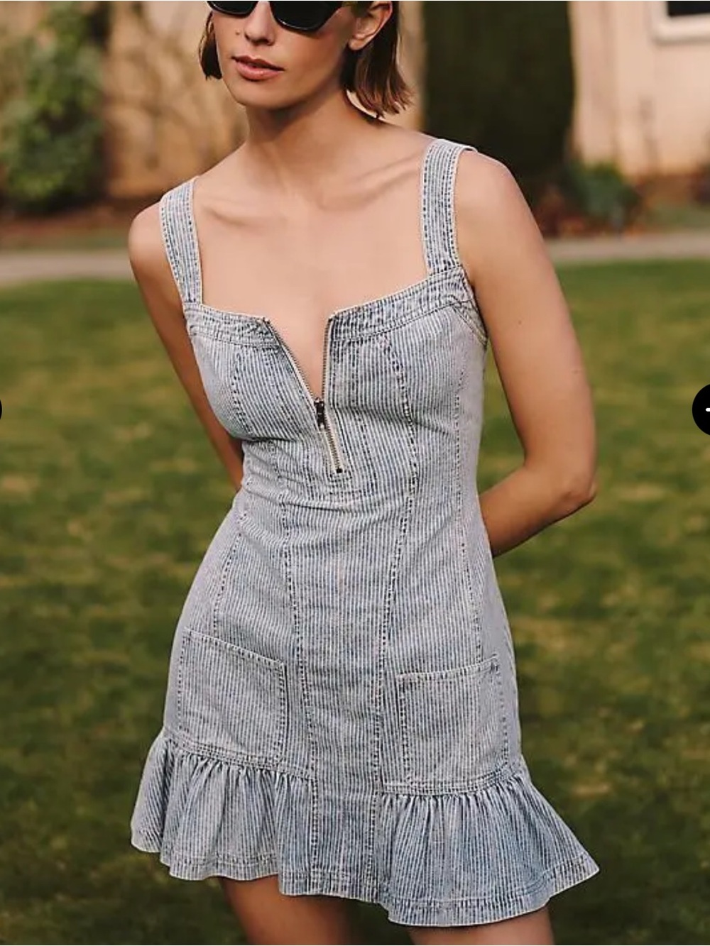 NWT Pilcro Light Wash Denim Mini Dress in Blue